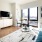 Open space living area with natural lighting at apartments at 18 Dock in Stamford, CT.