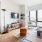 Open space living area with natural lighting at 18 Dock luxury rentals in Stamford, CT.