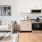 Well-lit apartment living and kitchen at 18 Dock new rentals in Stamford.